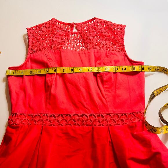 Calvin Klein Lace Cut Out Sleeveless Pleated Dress Size 10 Pink - Picture 6 of 10